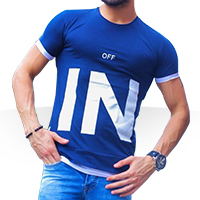 خرید پستی تی شرت مردانه طرح OFF IN اصل