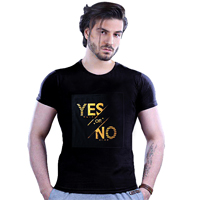 خرید پستی تی شرت مردانه طرح Yes or No  اصل
