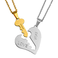 خرید پستی ست گردنبند عاشقانه قلب و کلید اصل