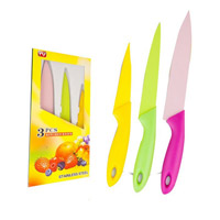خرید پستی چاقو 3 تکه رنگی Kitchen Knife اصل
